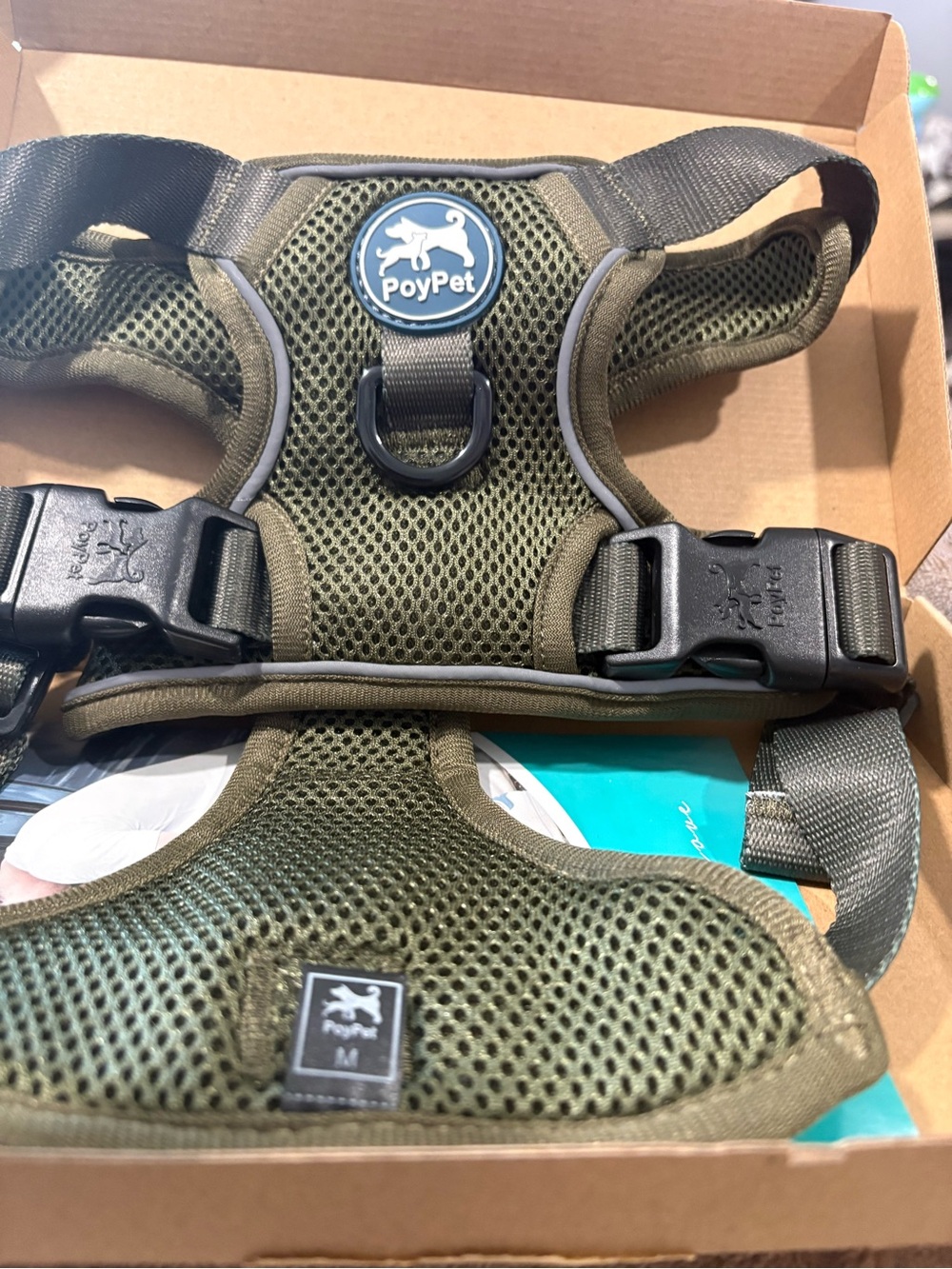 Olive Green Mesh Dog Harness - Comfortable No-Pull Design DT-1/1